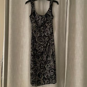 Cute black dress with white swirl pattern